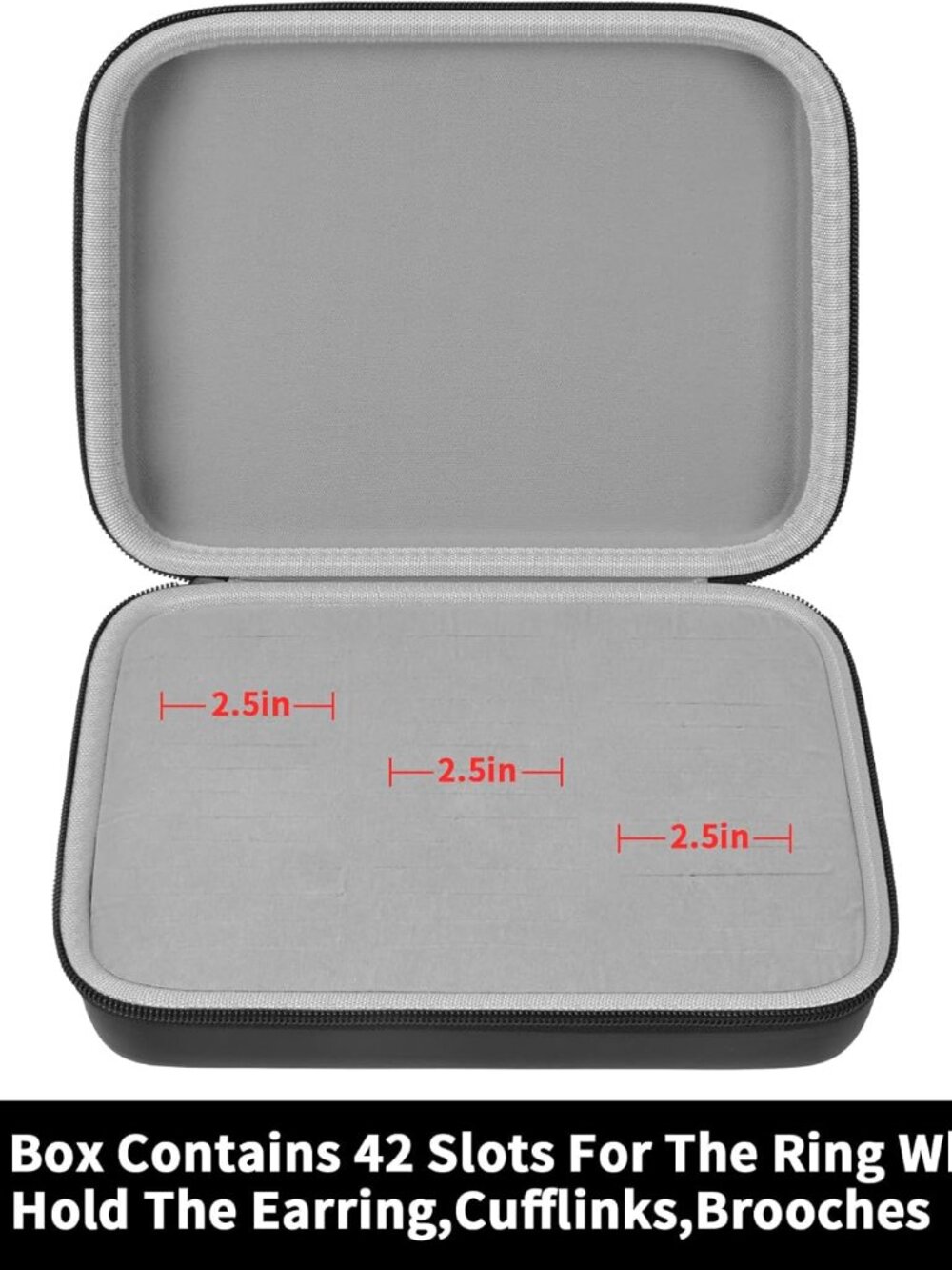 Ring Organizer Storage Case - Jewelry Ring Display Collector Box with 42 Slots. - Picture 2 of 7